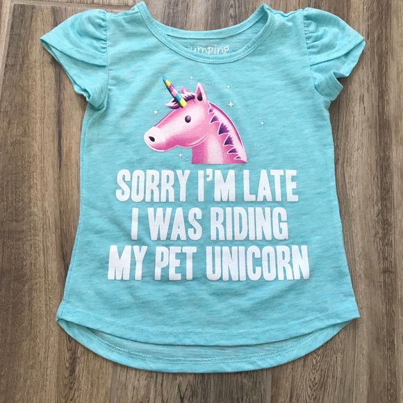 Jumping Beans Unicorn & Flower Top 2T - Picture 2 of 8